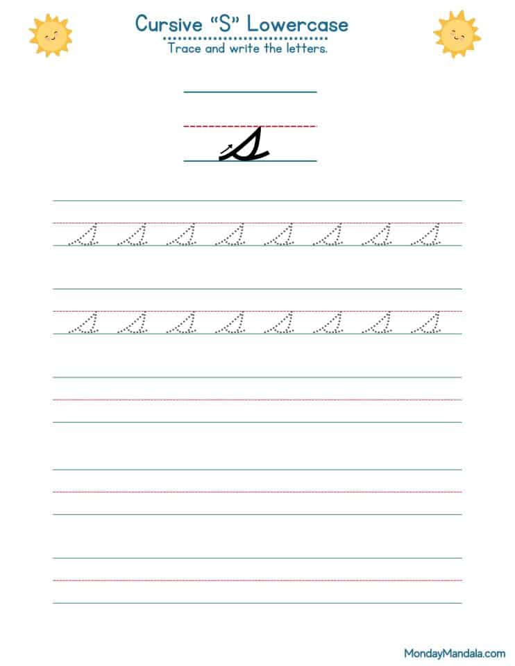 10 Cursive S Worksheets (Free Letter Writing Printables)