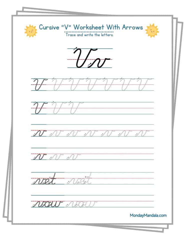 Lowercase V In Cursive