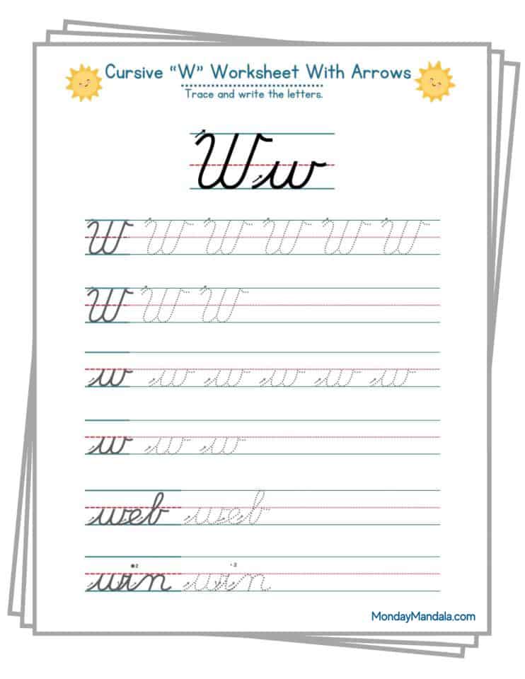 Cursive Alphabet Worksheets (Free PDF Printables A - Z)