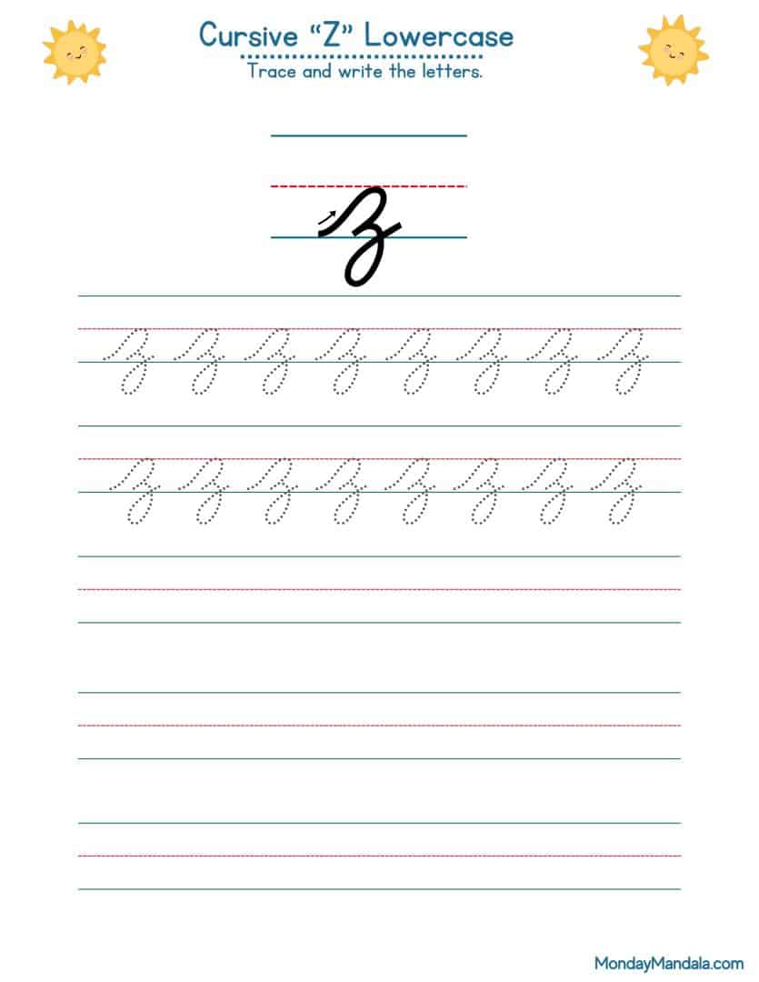 10 Cursive Z Worksheets (Free Letter Writing Printables)