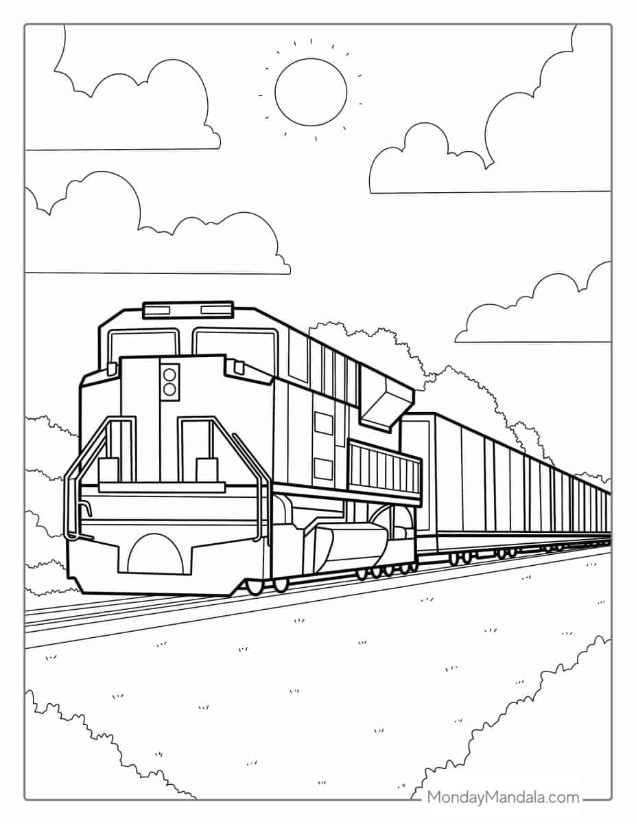 54 Train Coloring Pages (Free PDF Printables)