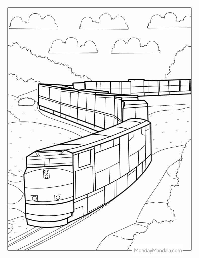 Freight Trains Coloring Pages