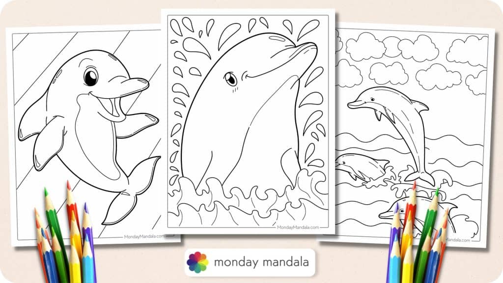 34 Dolphin Coloring Pages (Free PDF Printables)