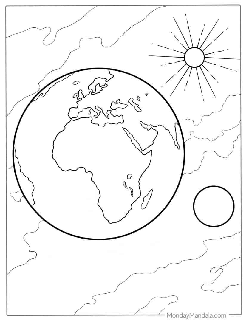 20 Earth Coloring Pages (Free PDF Printables