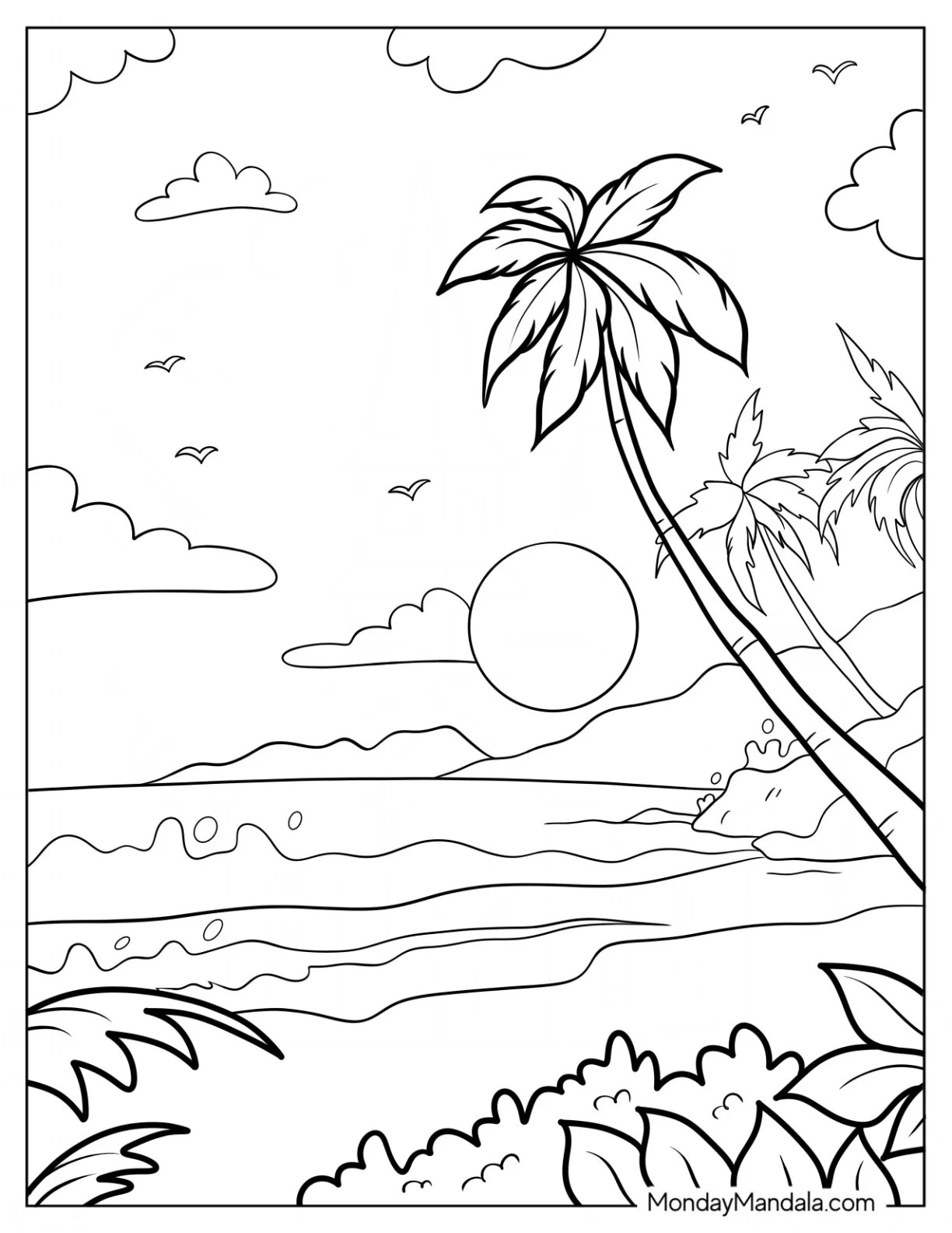 26 Beach Coloring Pages (Free PDF Printables)