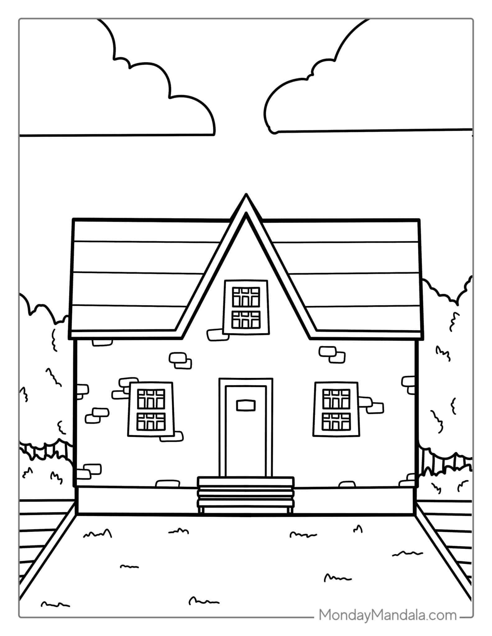 40 House Coloring Pages (Free PDF Printables)