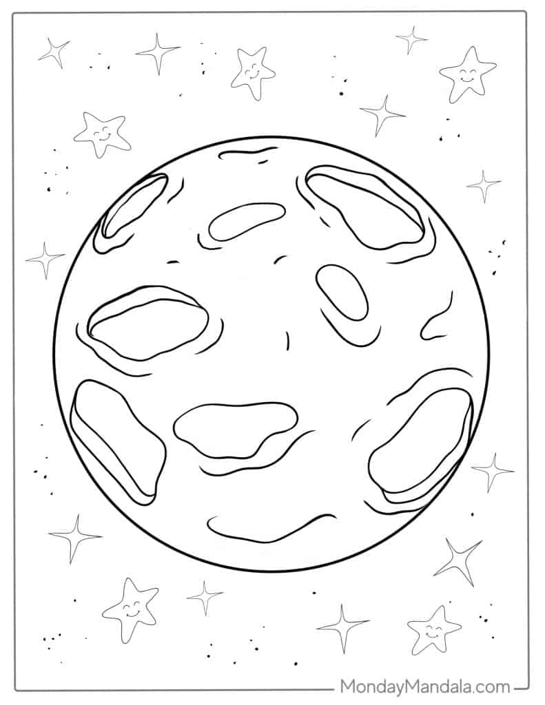Moon Phases Coloring Pages Kids