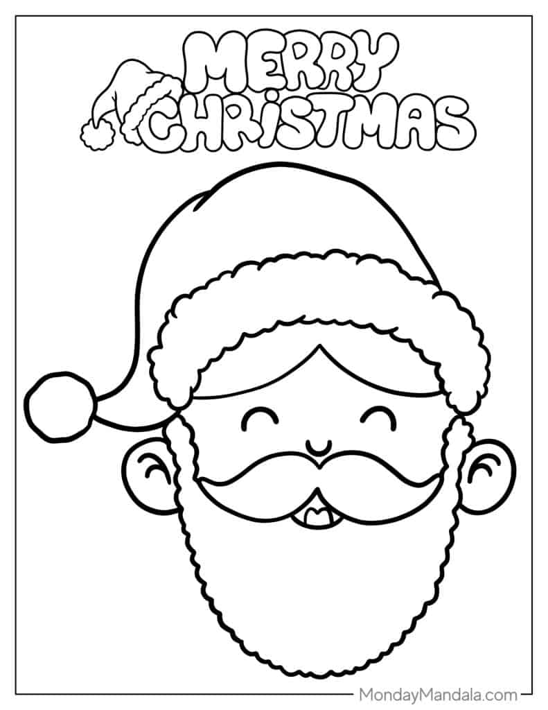 Santa Claus Face Coloring Pages