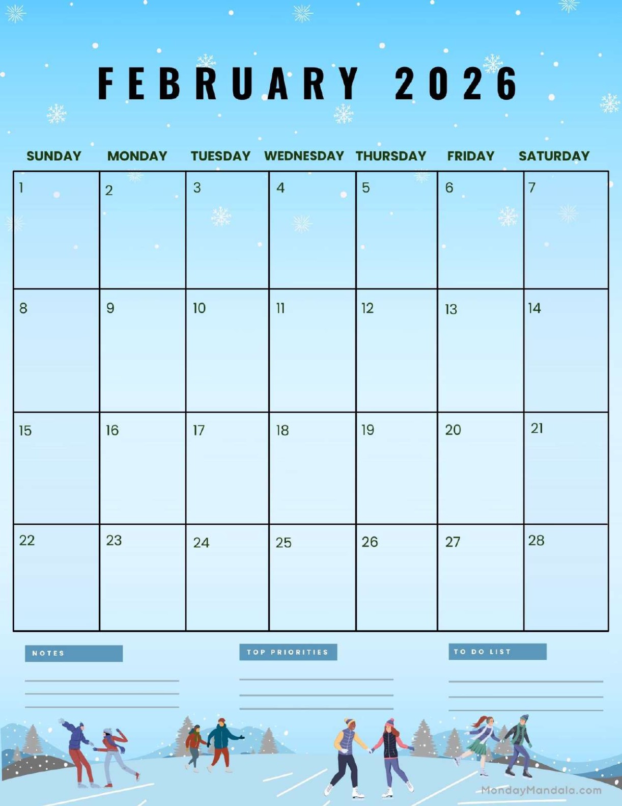 Show Me The Calendar For February 2026 Free Printable Calendar