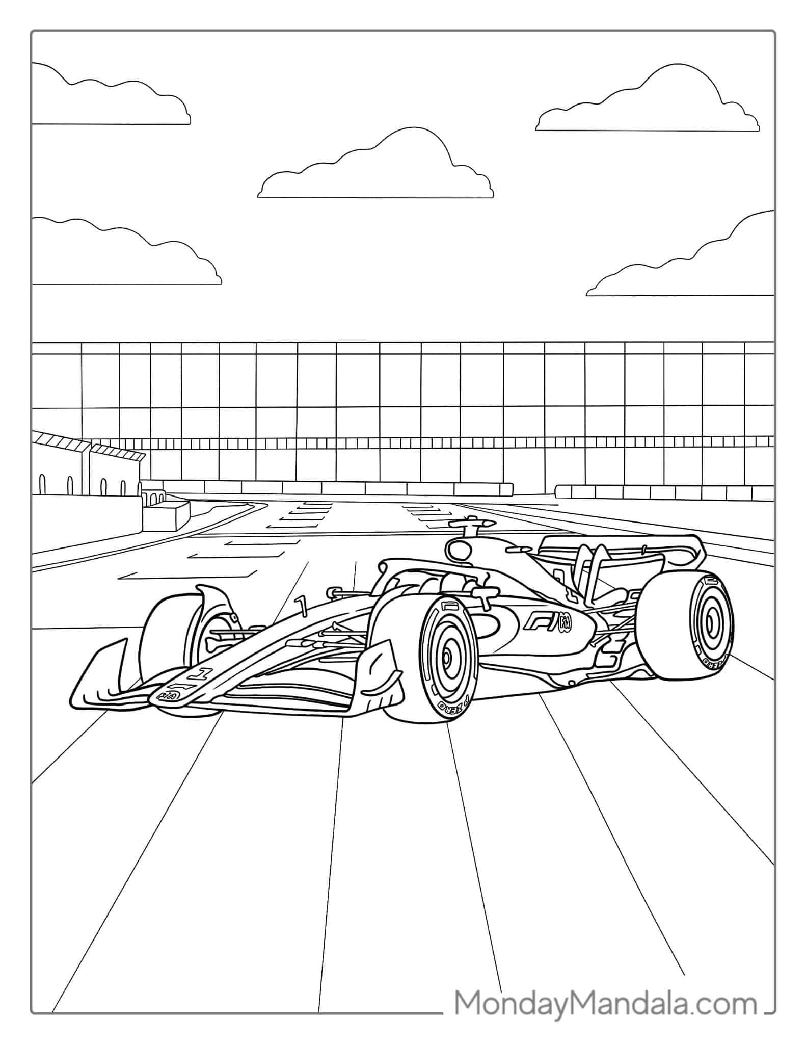 30 Race Car Coloring Pages (Free PDF Printables)