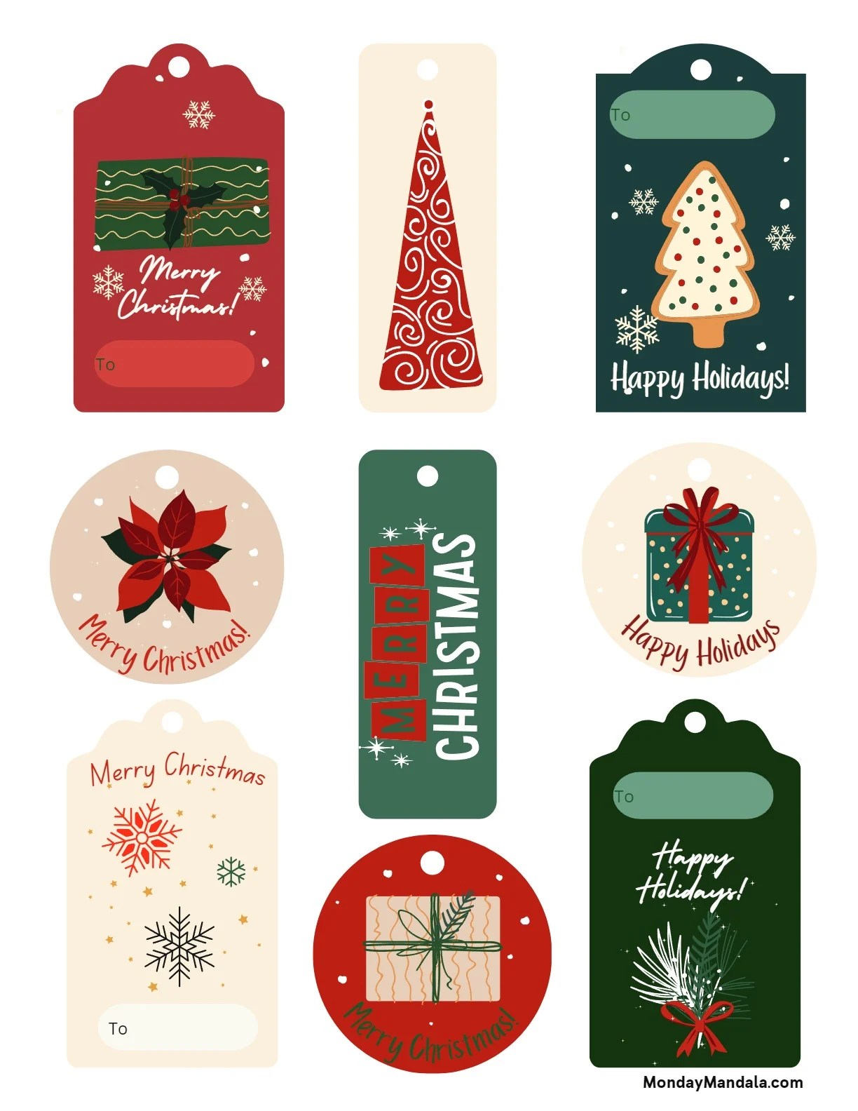 550 Printable Christmas Gift Tags (Free PDF Templates)