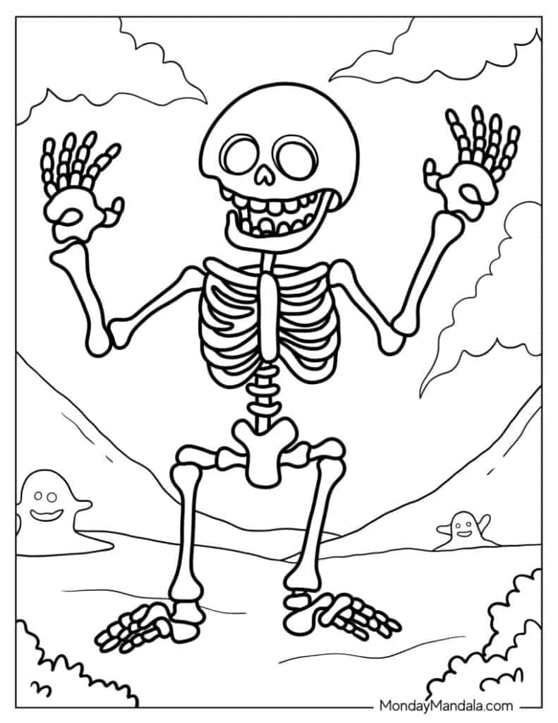 Halloween Skeleton Coloring Pages