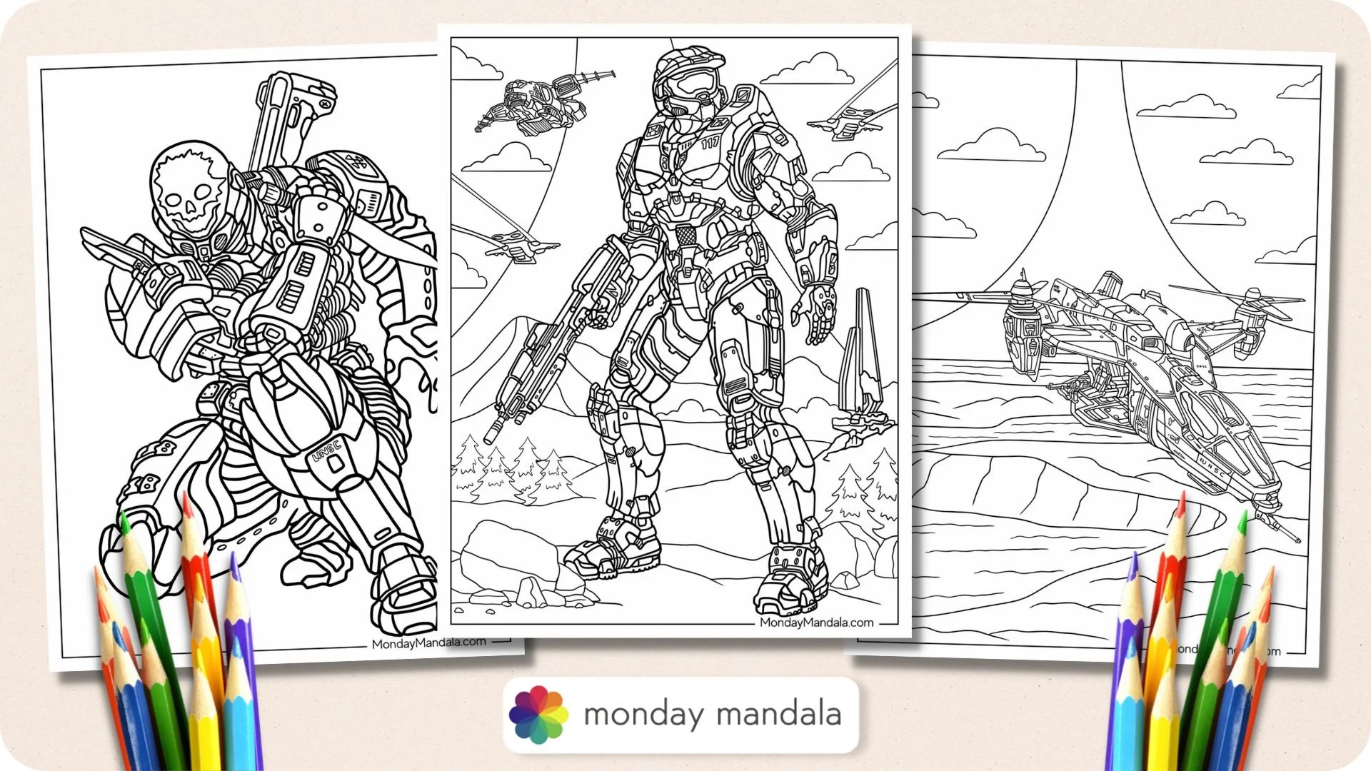 20 Halo Coloring Pages (Free PDF Printables)