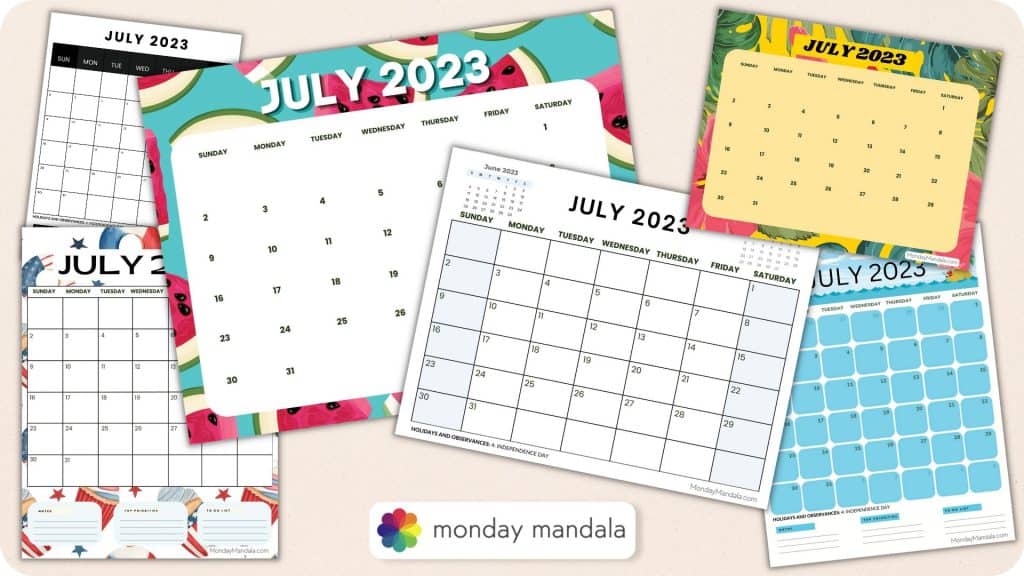 July 2023 Printable Calendar (52 Free PDF Printables)