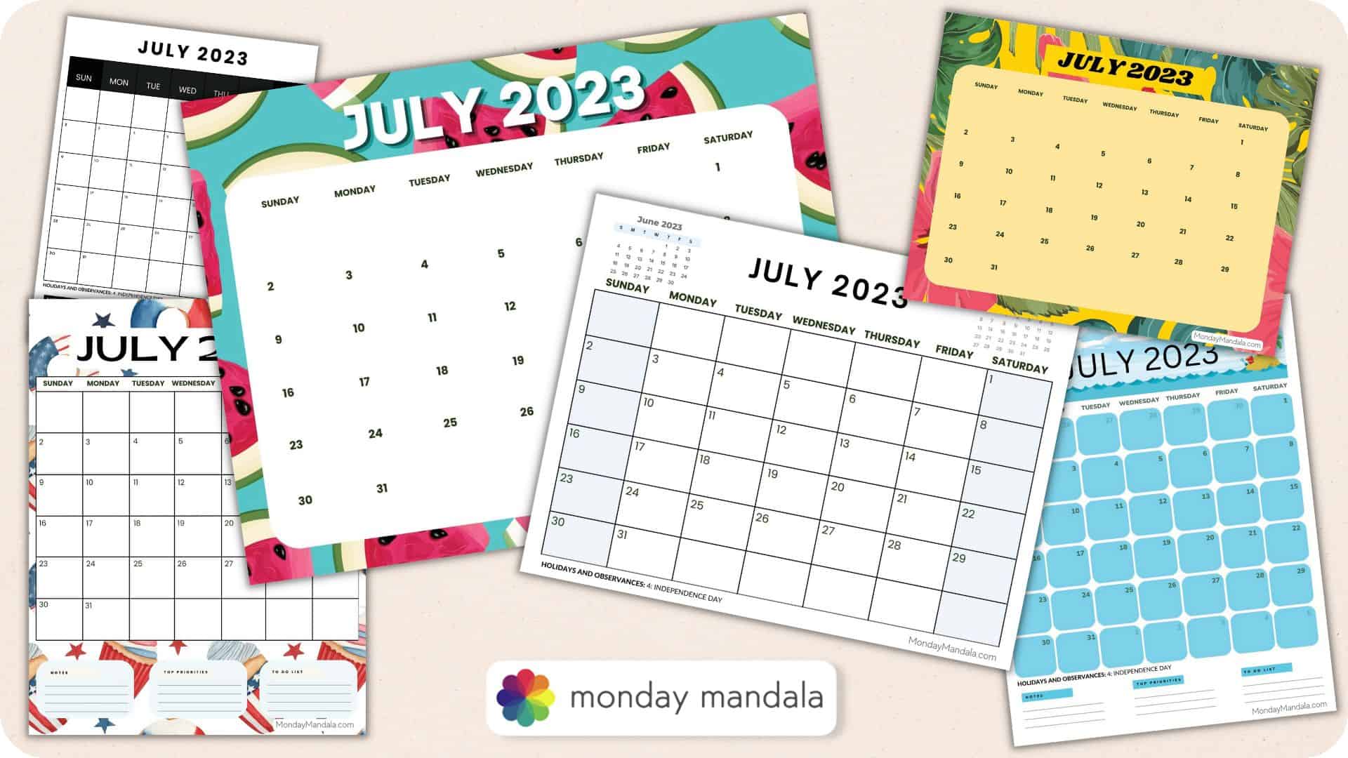 July 2023 Calendar (52 Free PDF Printables) thcscamduong.edu.vn