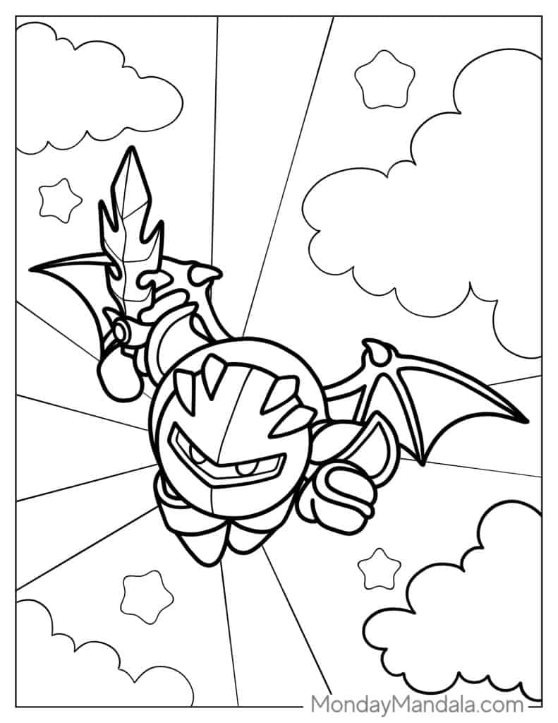 Kirby Coloring Pages Meta Knight Coloring Home