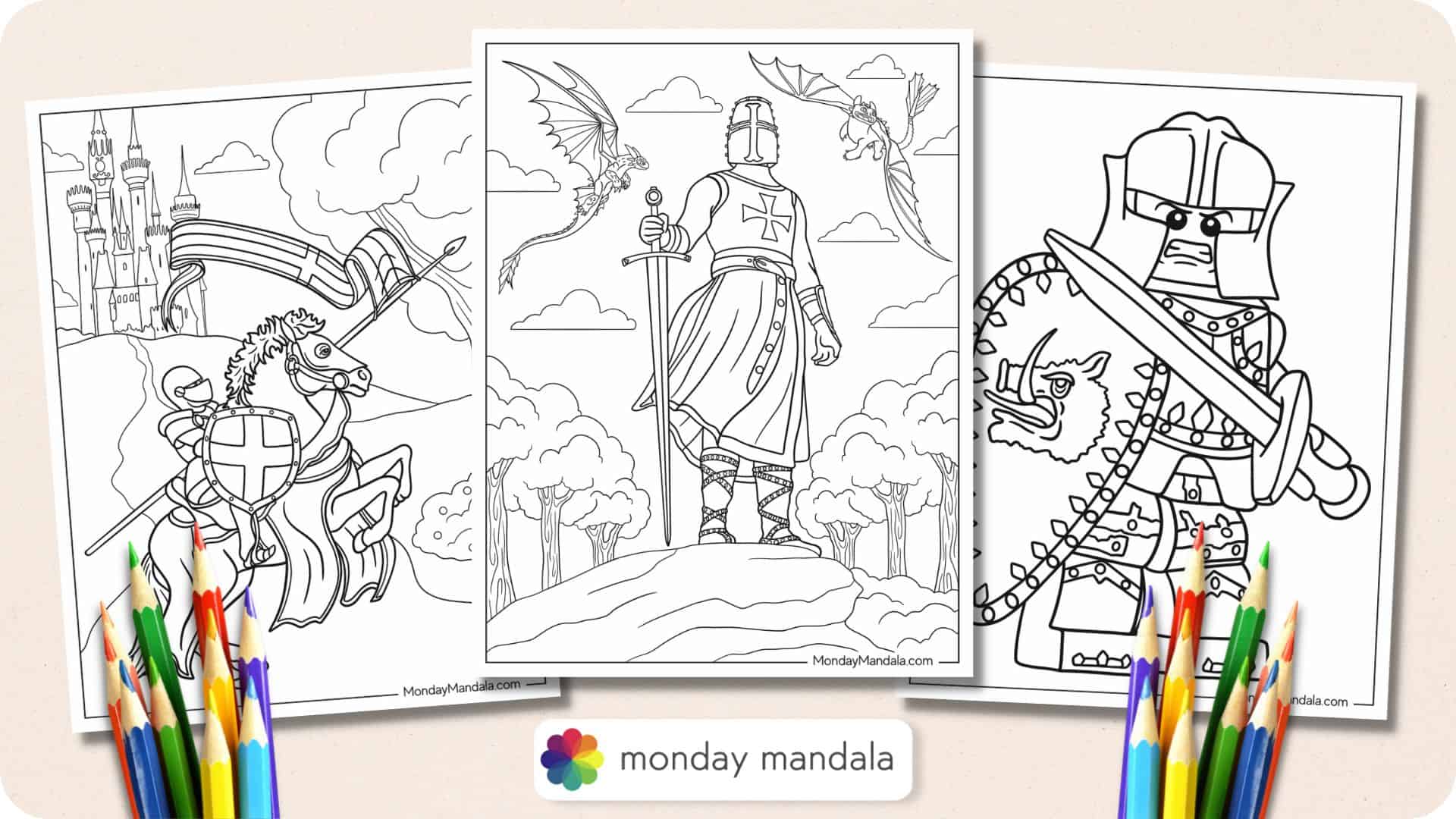 Lego Knight Coloring Pages