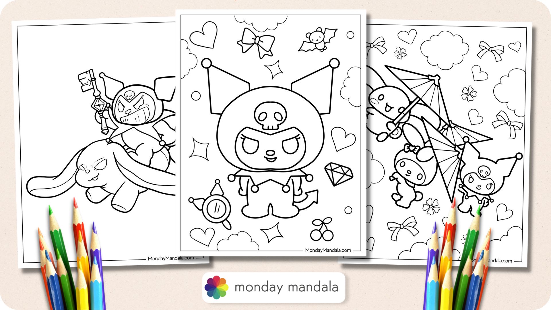 Kuromi Coloring Pages