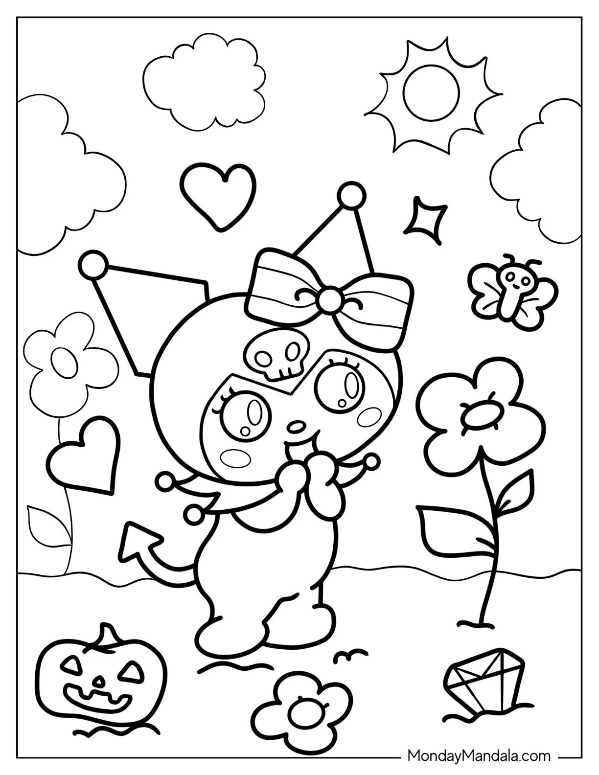 Kuromi Coloring Pages