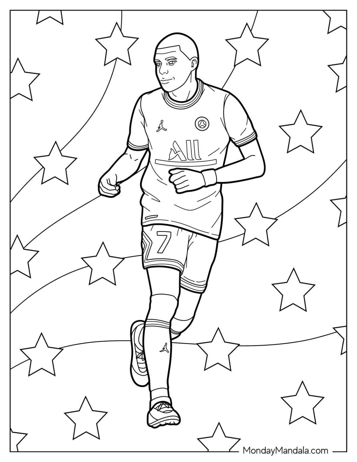 18 Kylian Mbappé Coloring Pages (Free PDF Printables)