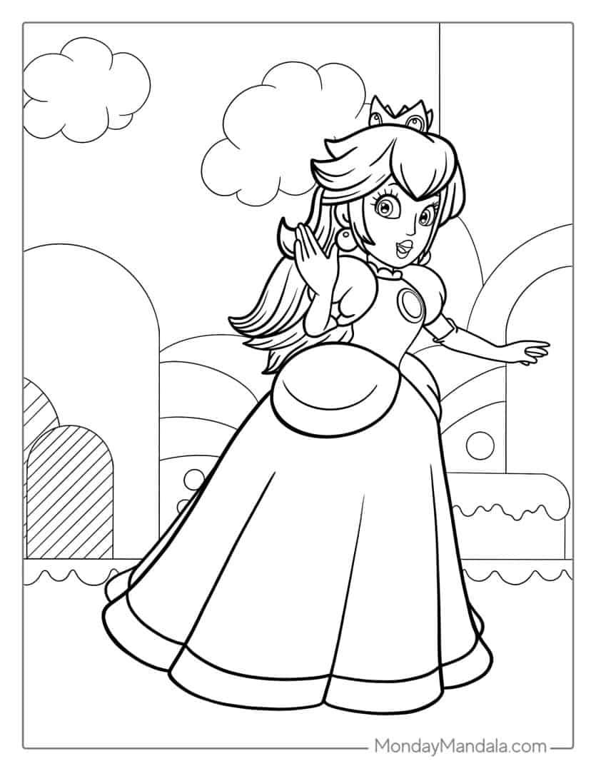 25 Princess Peach Coloring Pages (Free PDF Printables)