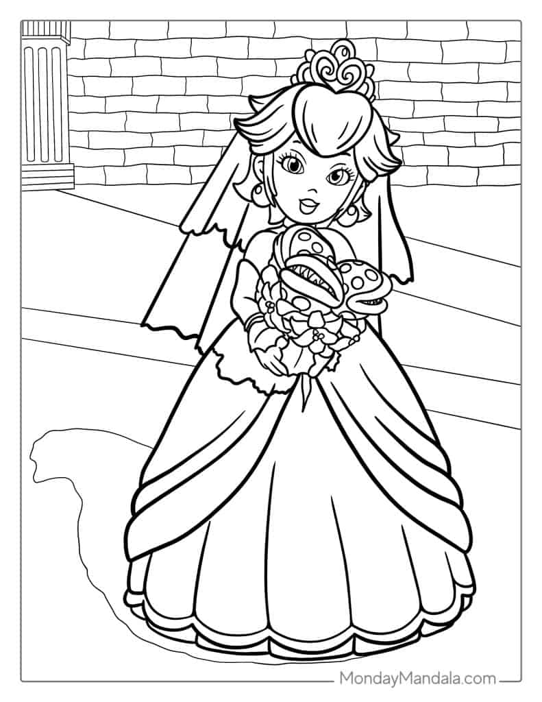 Mario Kart Peach Coloring Pages