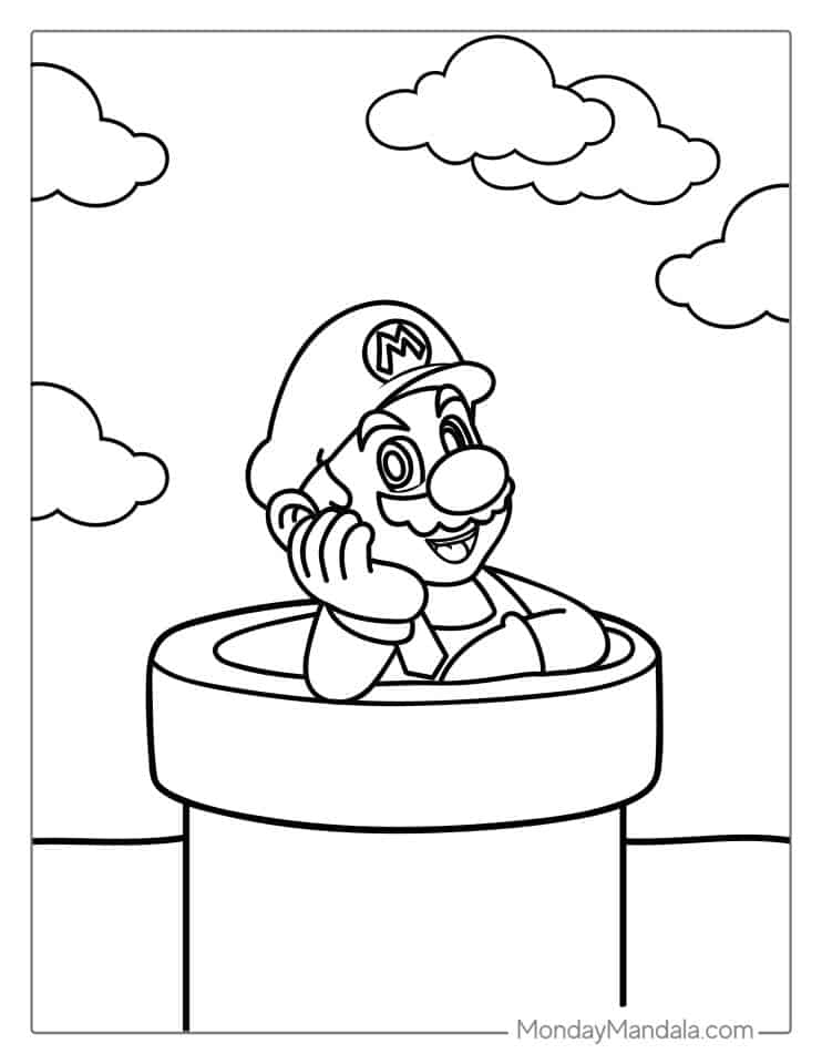 50 Mario Coloring Pages (Free PDF Printables)