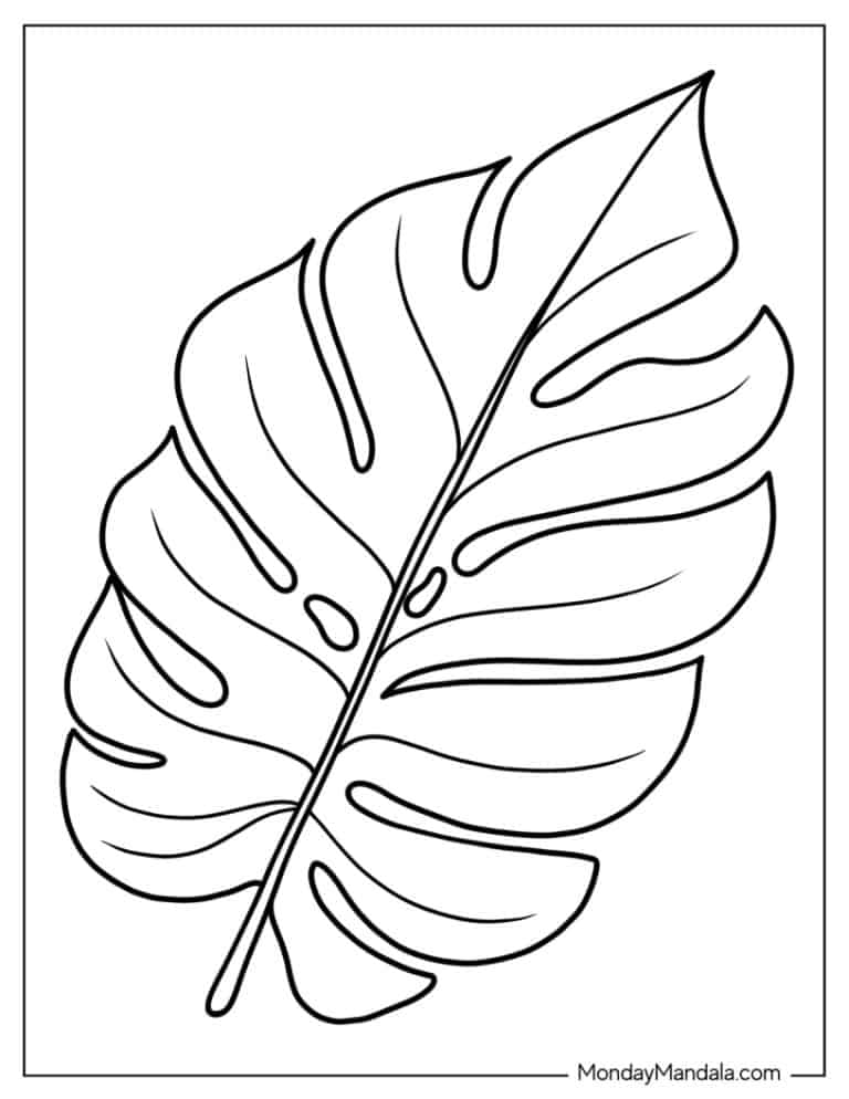 34 Leaf Coloring Pages (Free PDF Printables)