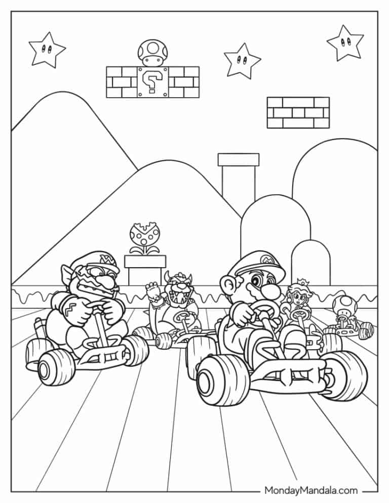 34 Mario Kart Coloring Pages (Free PDF Printables)