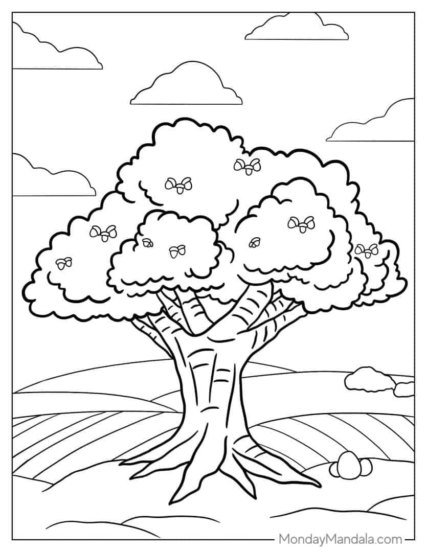 38 Tree Coloring Pages (Free PDF Printables)