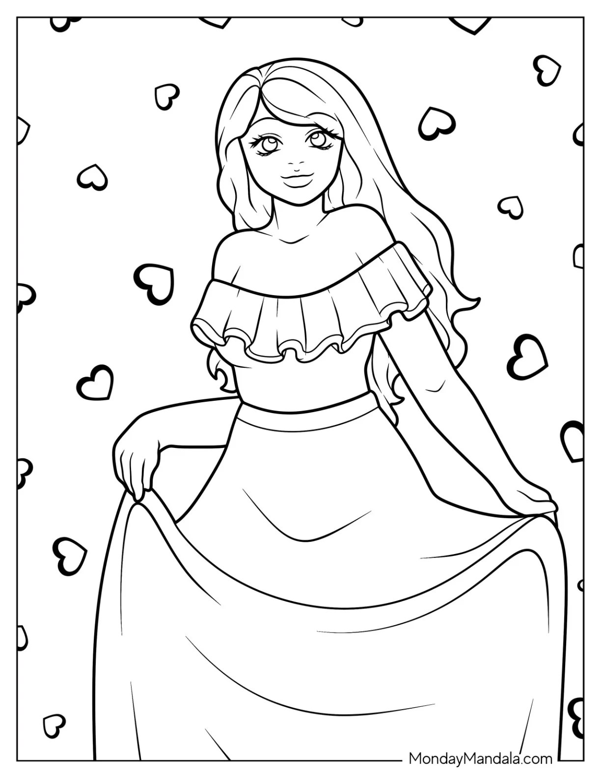 20 Dress Coloring Pages (Free PDF Printables)