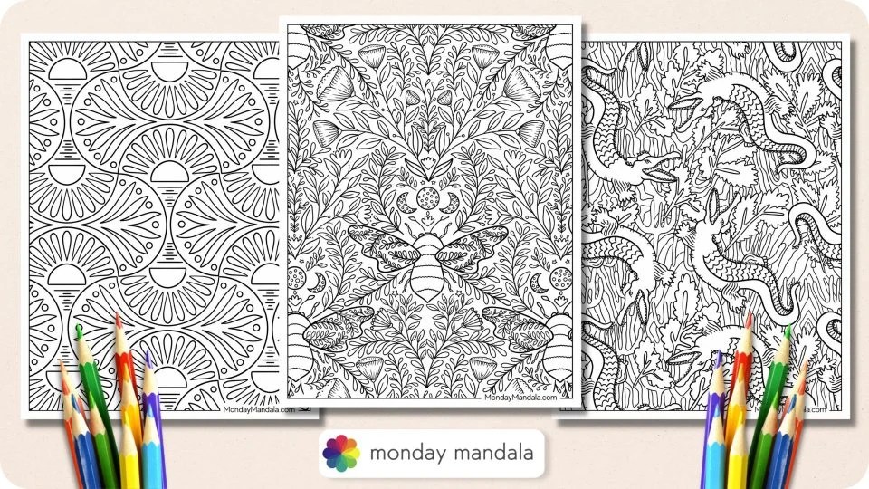 20 Pattern Coloring Pages (Free PDF Printables)