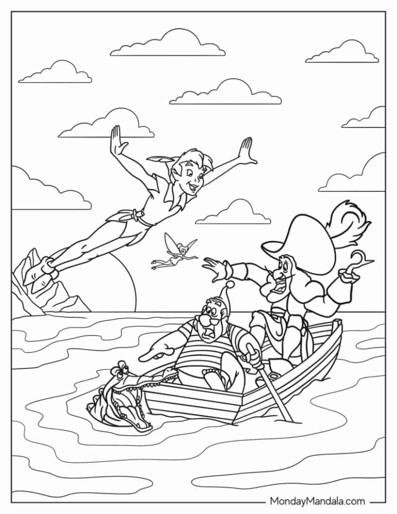 Free Coloring Pages Of Captain Hook