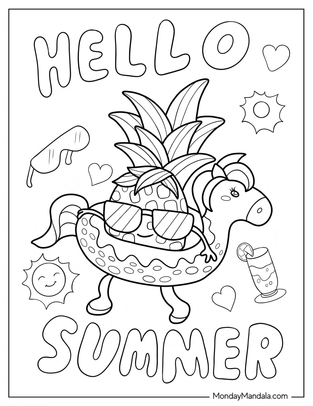 38 Summer Coloring Pages (Free PDF Printables)