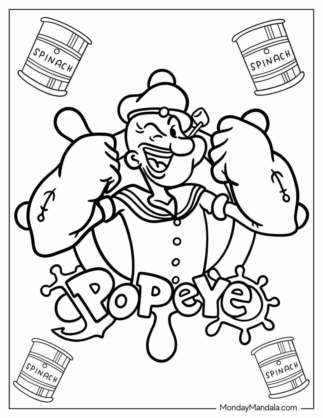20 Popeye Coloring Pages (Free PDF Printables)
