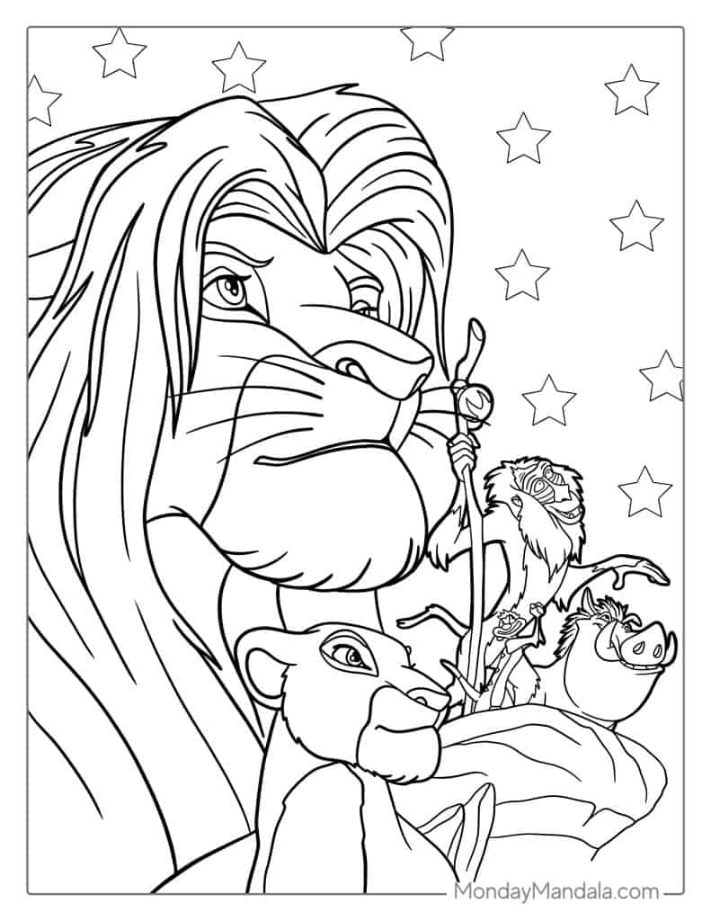 Lion King Coloring Pages Free PDF Printables Printable Lion King