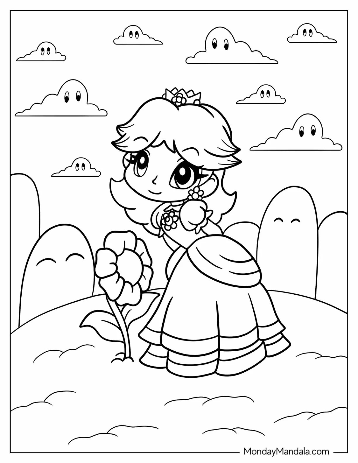 24 Princess Daisy Coloring Pages (Free PDF Printables)