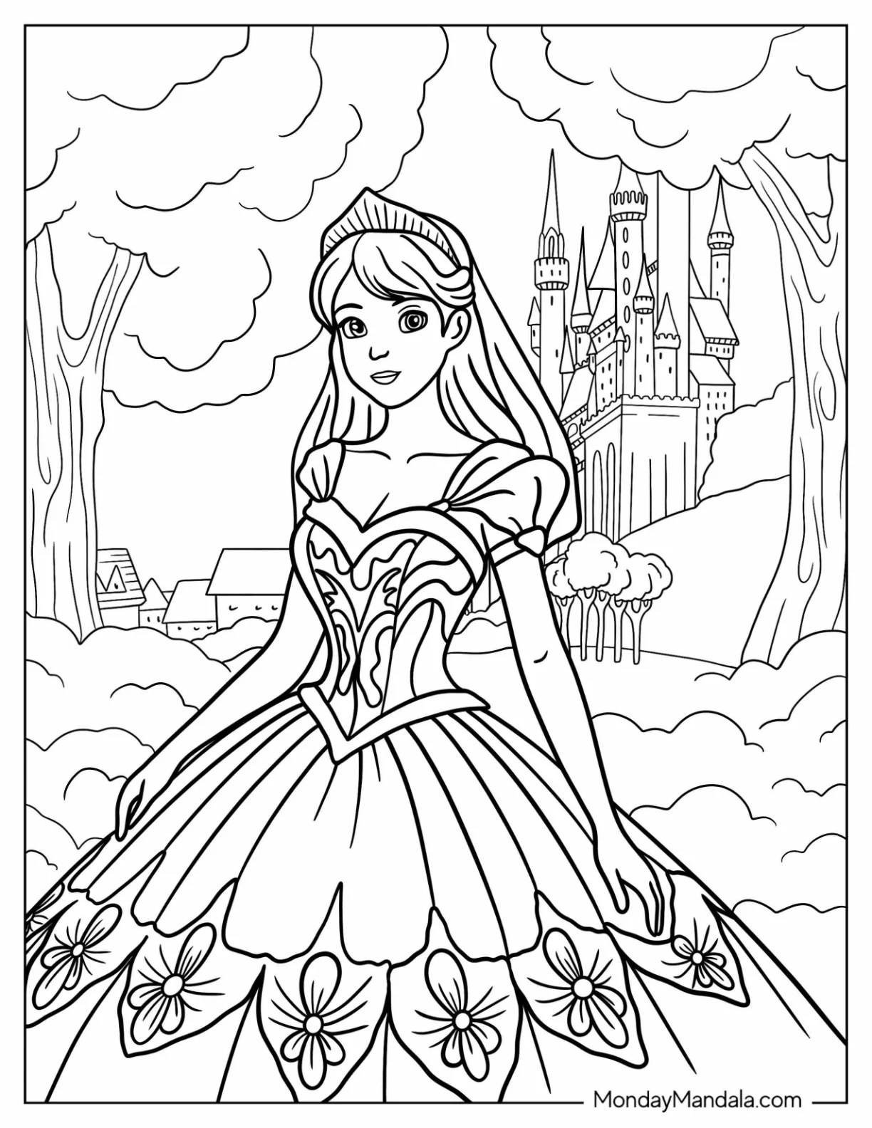 34 Princess Coloring Pages (Free PDF Printables)
