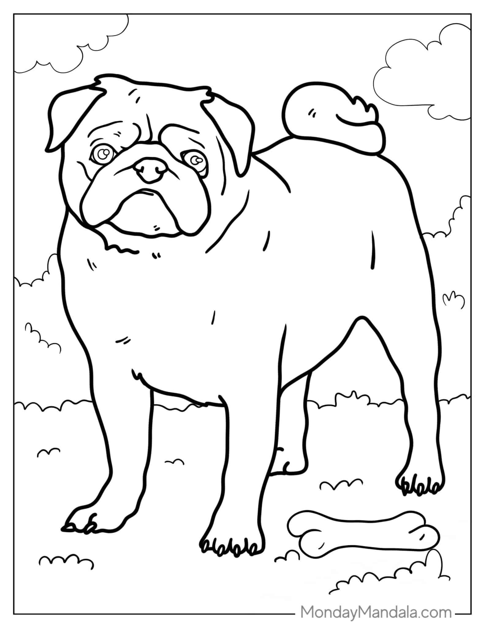 43 Pug Coloring Pages (Free PDF Printables)