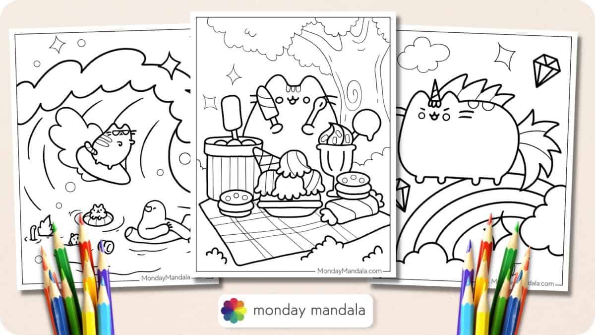 48 Pusheen Coloring Pages (Free PDF Printables)
