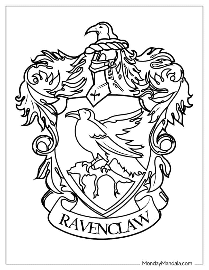 Harry Potter House Crests Colouring Pages