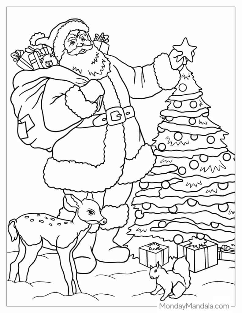 Santa Claus Color Pages Unleash Your Creativity and Spread Holiday Cheer