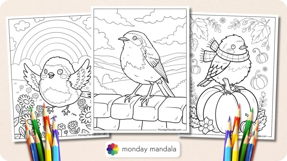 23 Robin Coloring Pages (Free PDF Printables)