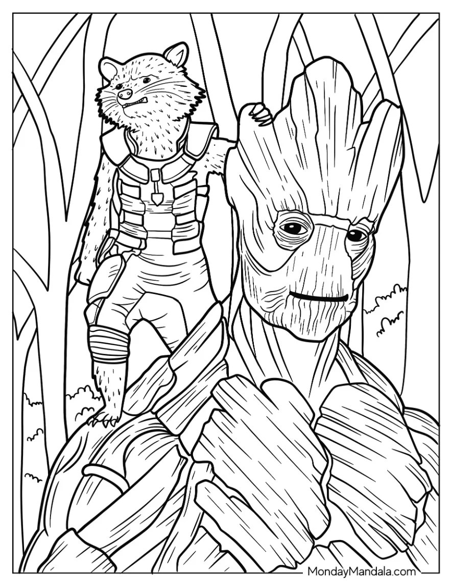 20 Groot Coloring Pages (Free PDF Printables)