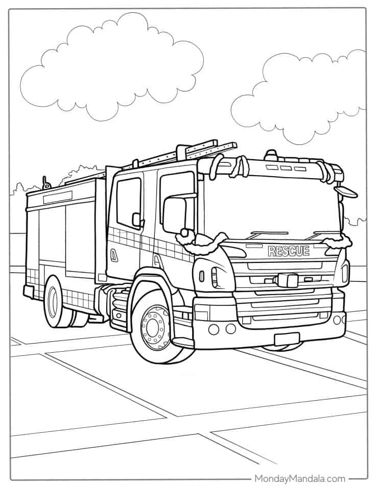 26 Fire Truck Coloring Pages (Free PDF Printables)
