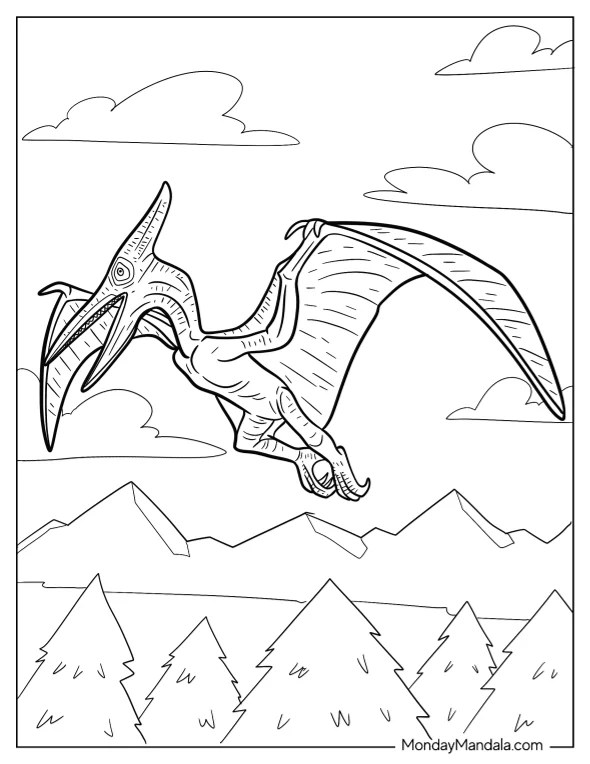 20 Pterodactyl Coloring Pages (Free PDF Printables)