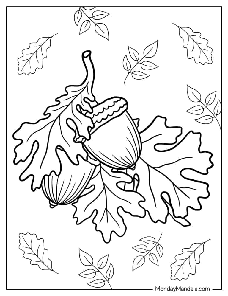 Fall Leaves Coloring Pages Printable