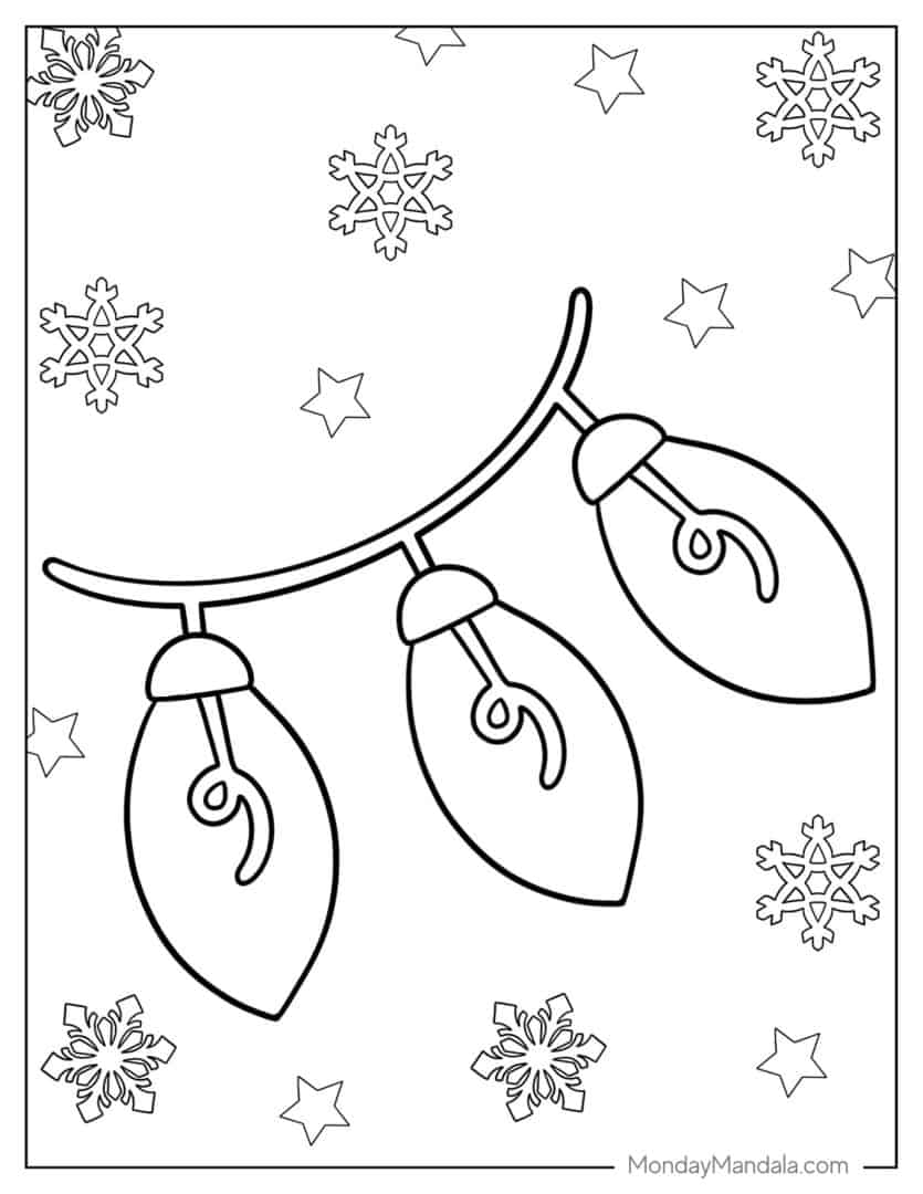 14 Christmas Lights Coloring Pages (Free PDF Printables)
