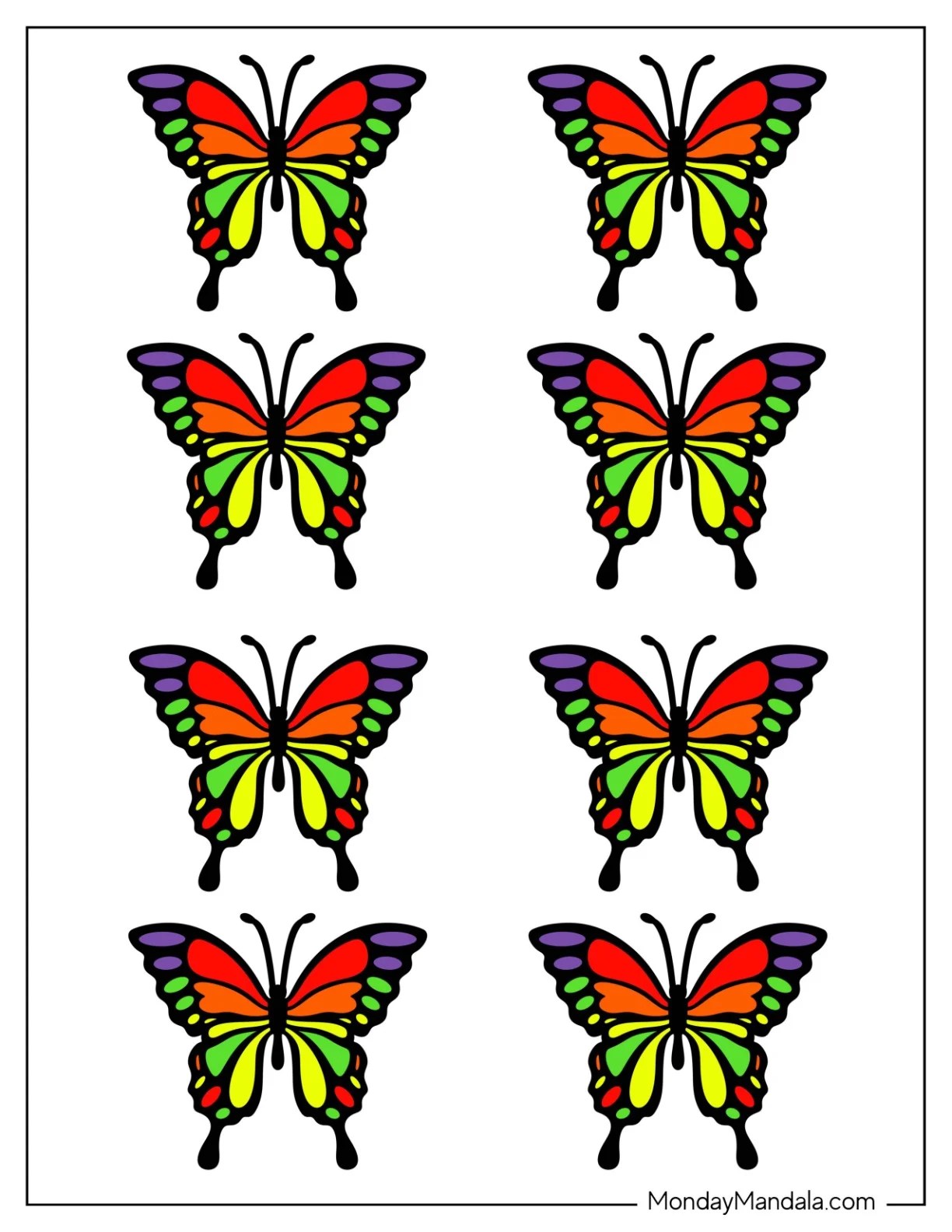 40 Butterfly Templates (Free PDF Printables)