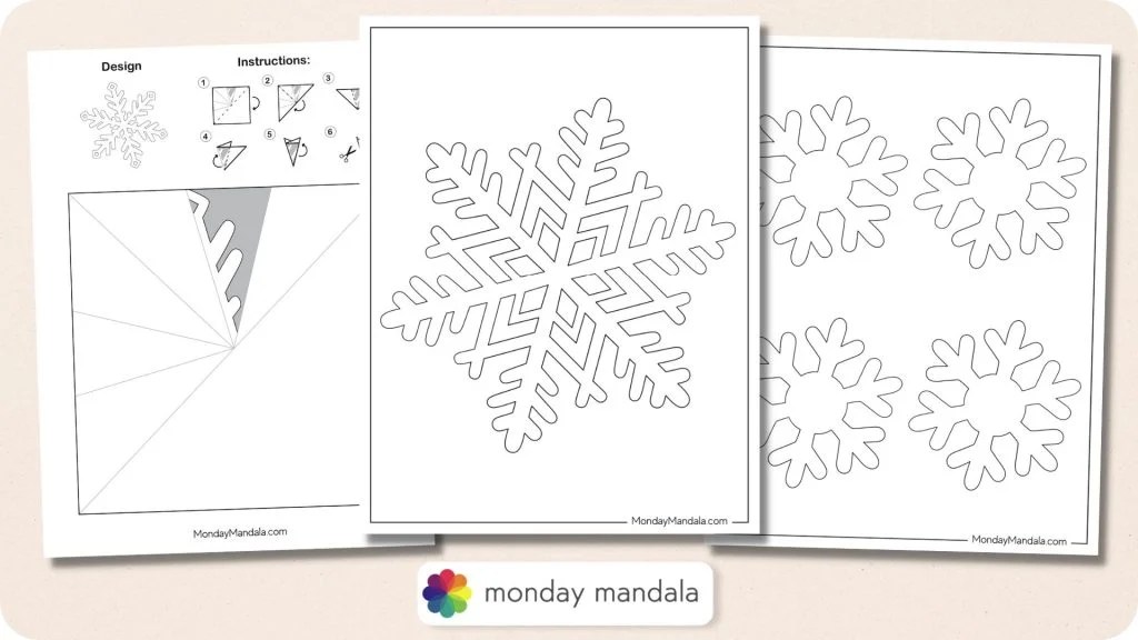 150 Paper Snowflake Templates (Free PDF Printables)